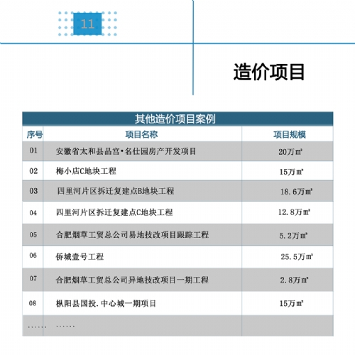 11造價(jià)項(xiàng)目